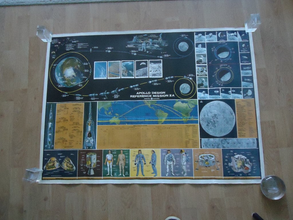 Apollo 11 GE eerste maanlandingsmissie 1969 poster NASA, Ophalen of Verzenden, Overige typen