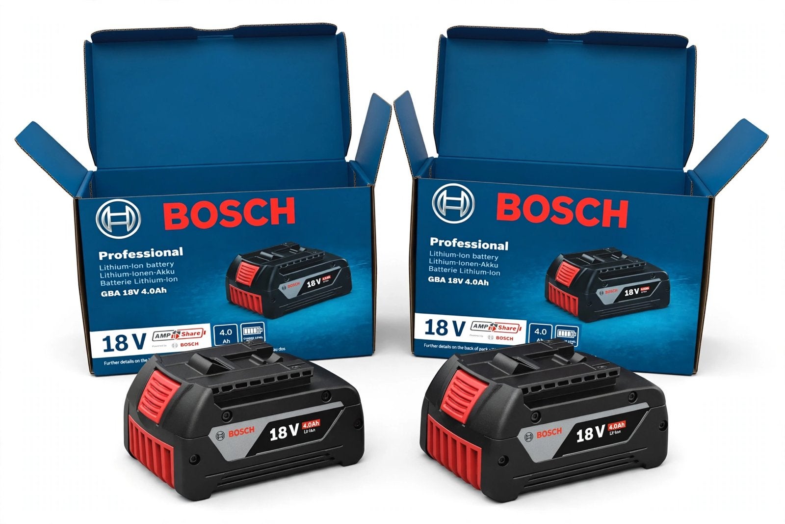 Bosch Professional GBA 18V 4.0Ah Accu 2 stuks (Nieuw), Ophalen of Verzenden, Nieuw