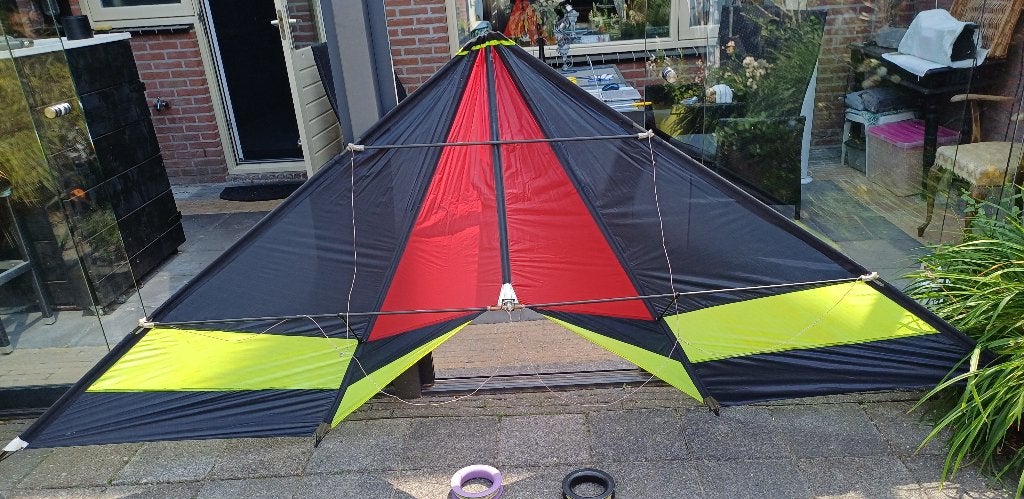 grote stuntvlieger, Ophalen, Gebruikt, Tweelijns, Vlieger