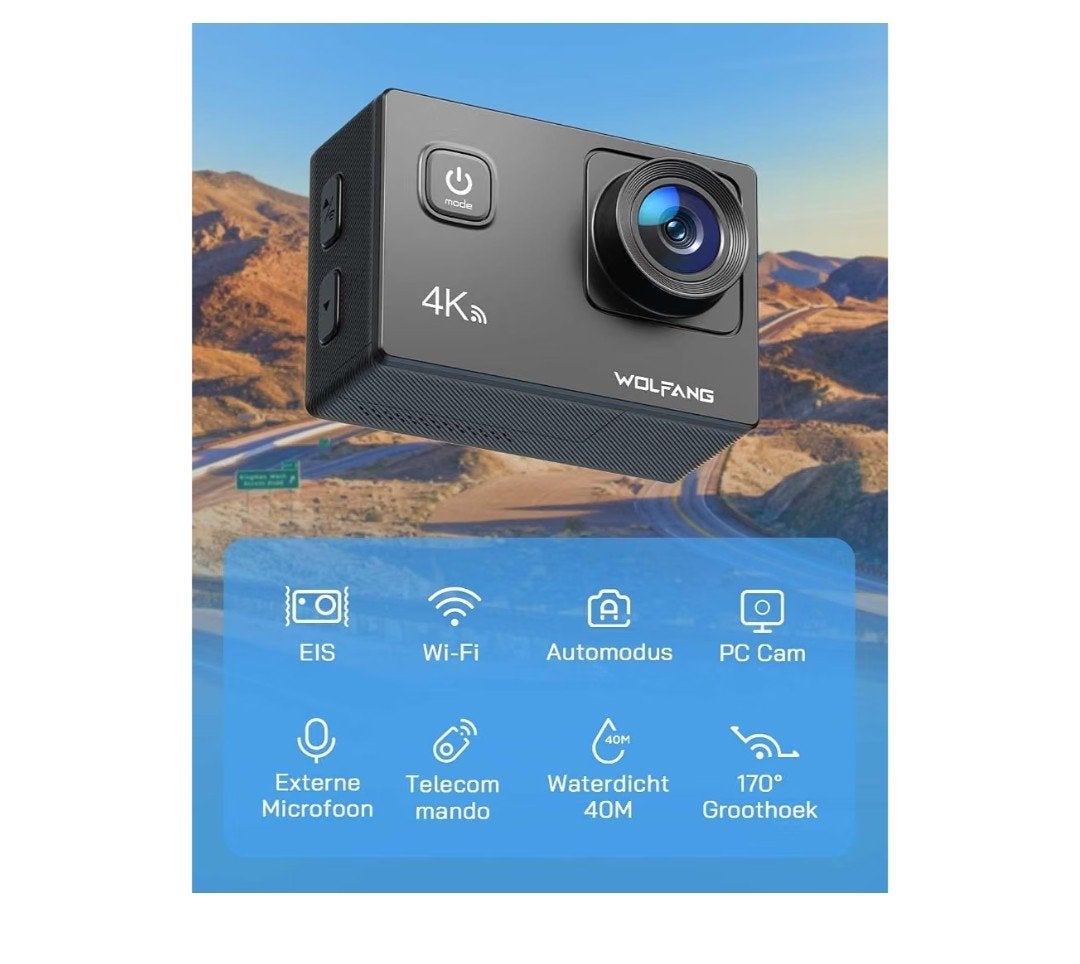 Action Camera WOLFANG, Ophalen of Verzenden, Zo goed als nieuw