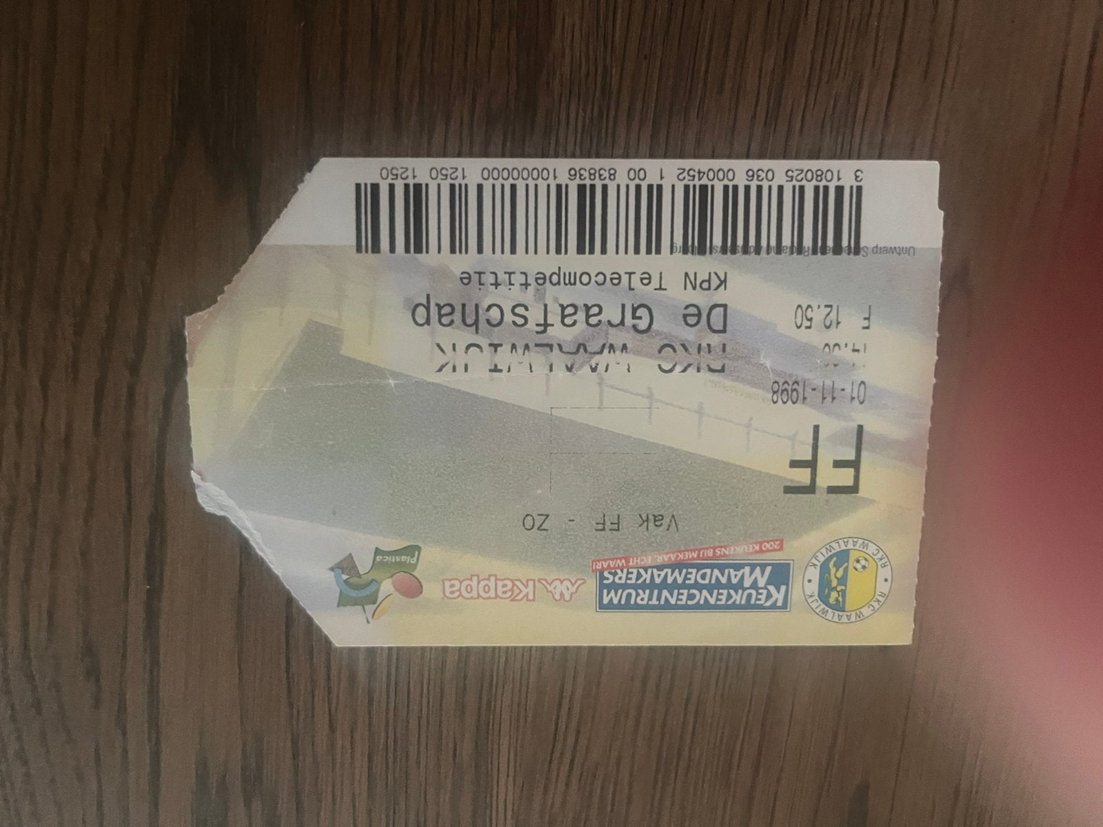 TICKET RKC-DE GRAAFSCHAP 98-99, Ophalen of Verzenden, Zo goed als nieuw, Buitenlandse clubs, Overige typen