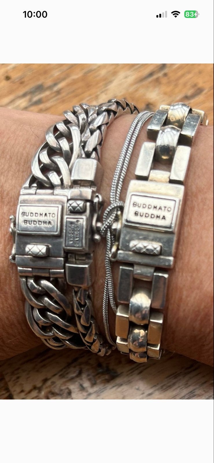 Buddha to Buddha armbanden zilver €135,- per stuk, Ophalen of Verzenden, Gebruikt, Zilver