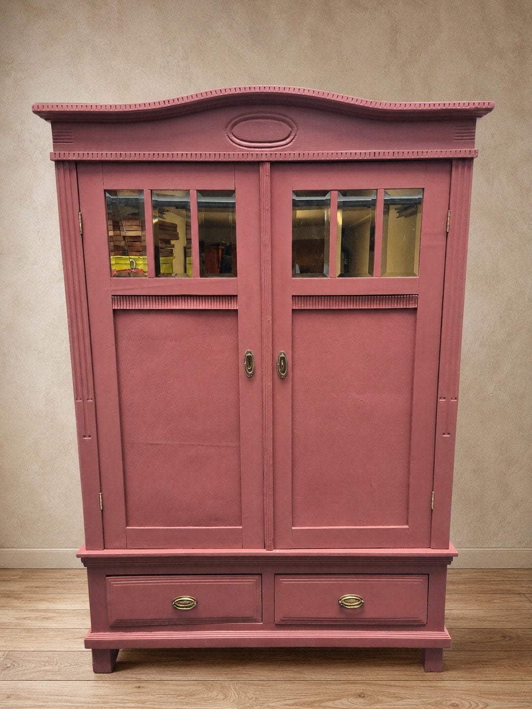 Hele leuke antieke / brocante kledingkast meidenkast kast, Ophalen, Kast, 50 tot 70 cm, 105 cm of meer