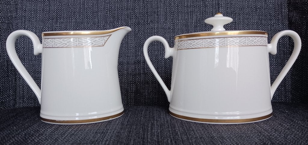 Villeroy en Boch Kimono roomkannetje en suikerpotje, Ophalen, Gebruikt, Overige stijlen, Porselein