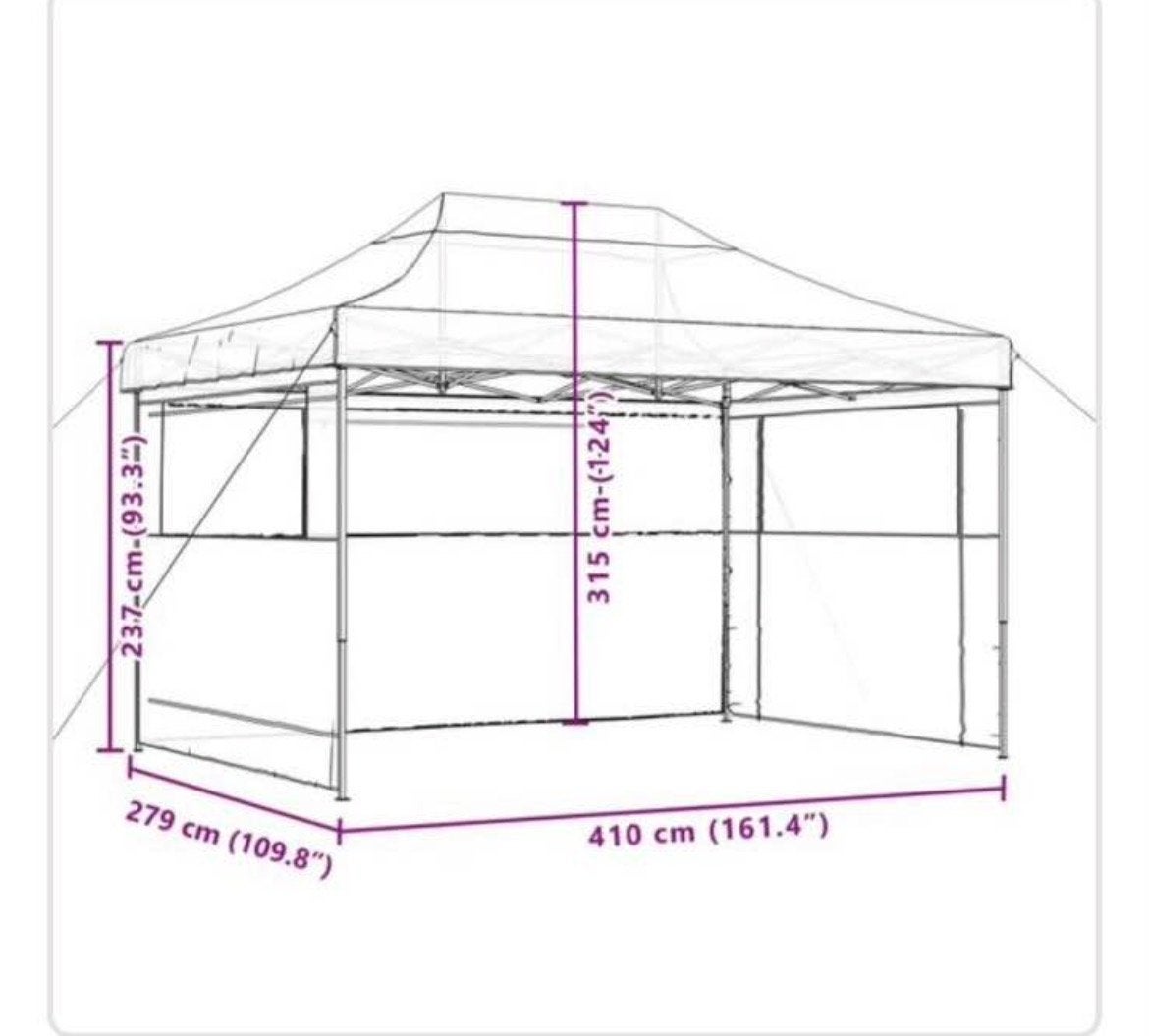 vidaXL Partytent met Zijwanden, Ophalen, Opvouwbaar, Partytent, Minder dan 4 meter