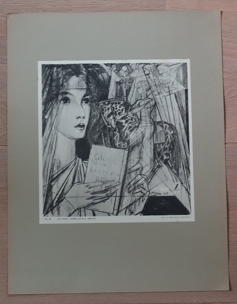 litho Jan Toorop, Antiek en Kunst, Personages en Fantasiefiguren, Ophalen of Verzenden, Lithografie, Gesigneerd in de plaat