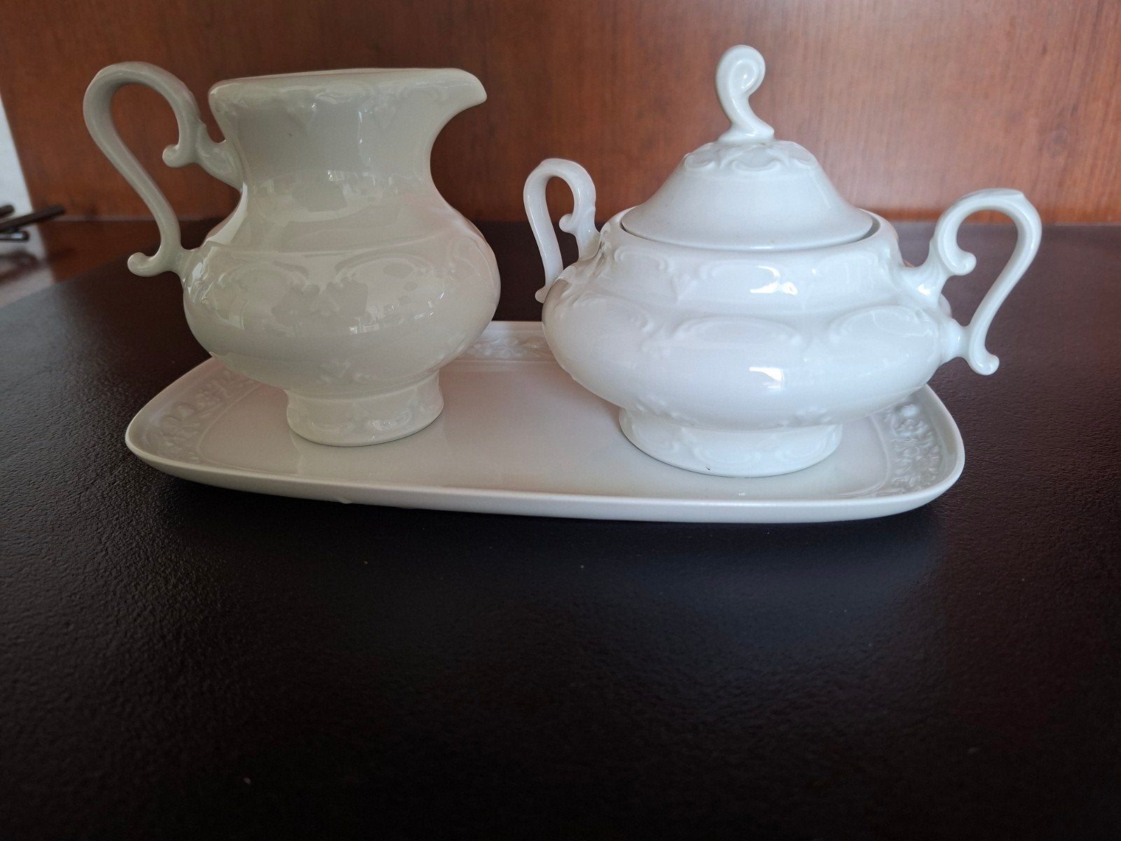 suikerpotje, melkkannetje op plateau, Antiek en Kunst, Curiosa en Brocante, Ophalen of Verzenden