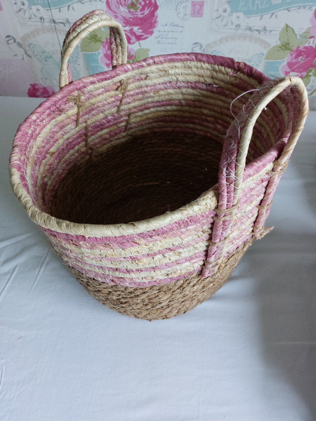 rose mand, Gevlochten, Mand, Rond, Ophalen of Verzenden