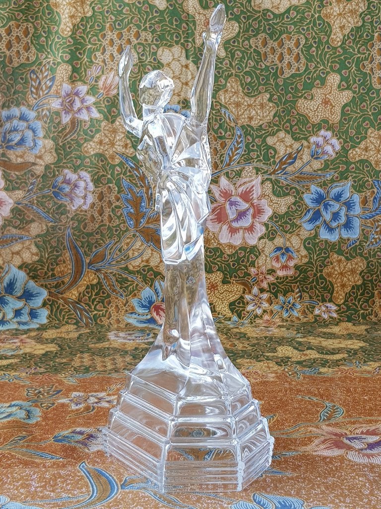 Mooi oud vintage ballerina beeldje van kristal 27 cm., Antiek en Kunst, Ophalen of Verzenden