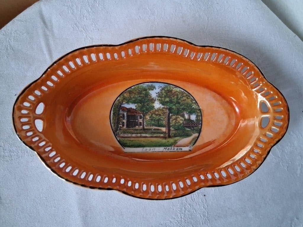 Makkum porseleinen schaaltje parelmoer oranje, Antiek en Kunst, Ophalen of Verzenden