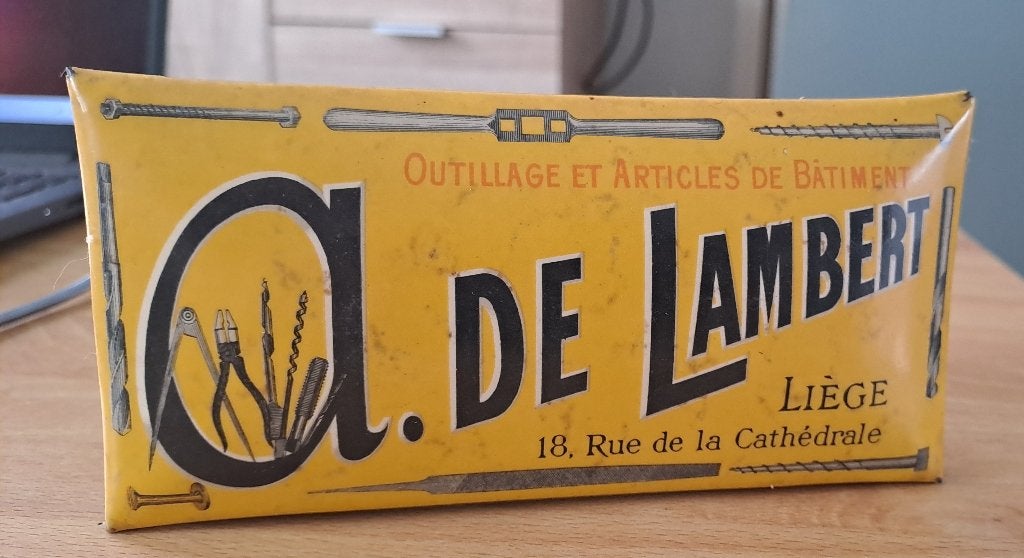 Vintage metalen reclame bordje (gebold), Antiek en Kunst, Ophalen of Verzenden