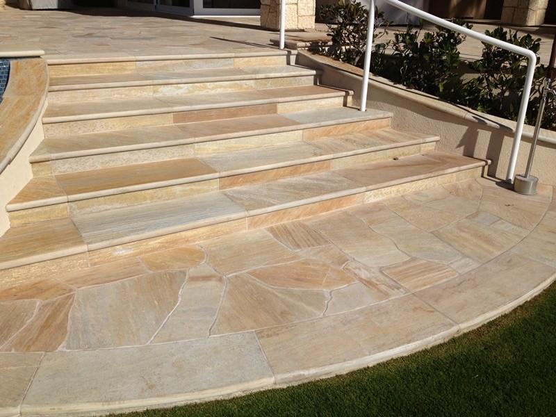 natuursteen tuintegels flagstones Brasil Yellow, Ophalen of Verzenden, Nieuw, Natuursteen, Terrastegels