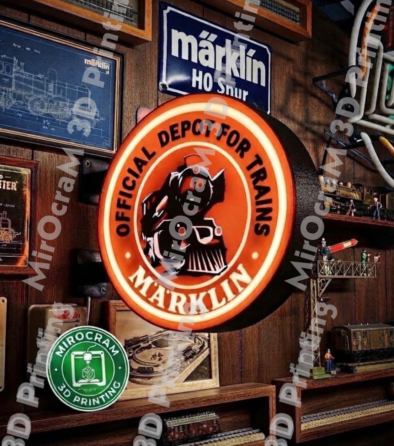 Märklin Verlicht Reclamebord 26’cm, Verzenden, Nieuw, Overige typen, Märklin