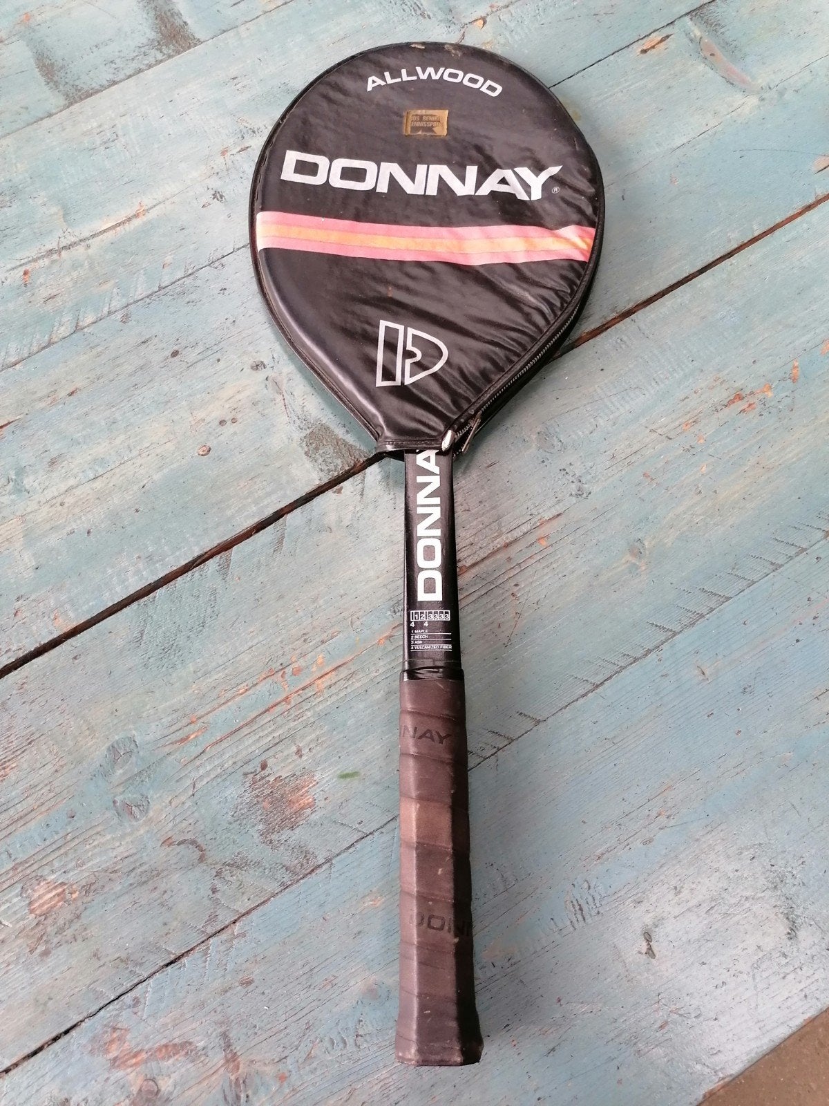 Vintage Donnay Allwood Bjorn Borg Tennisracket met hoes, Sport en Fitness, Tennis, Gebruikt, L4, Ophalen of Verzenden, Racket