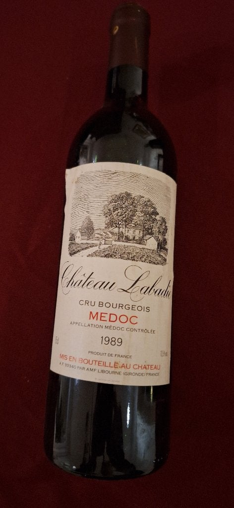 Château Labadie, 1989, Cru Bourgeois, Médoc, 1 fles, Frankrijk, Ophalen of Verzenden, Zo goed als nieuw, Rode wijn