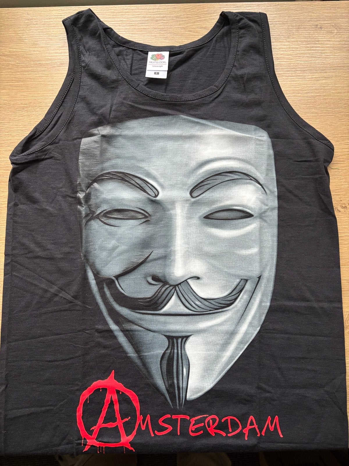 V for Vendetta Amsterdam tanktop hemd S, Kleding | Heren, T-shirts, Zwart, Nieuw, Ophalen of Verzenden, Fruit of the loom