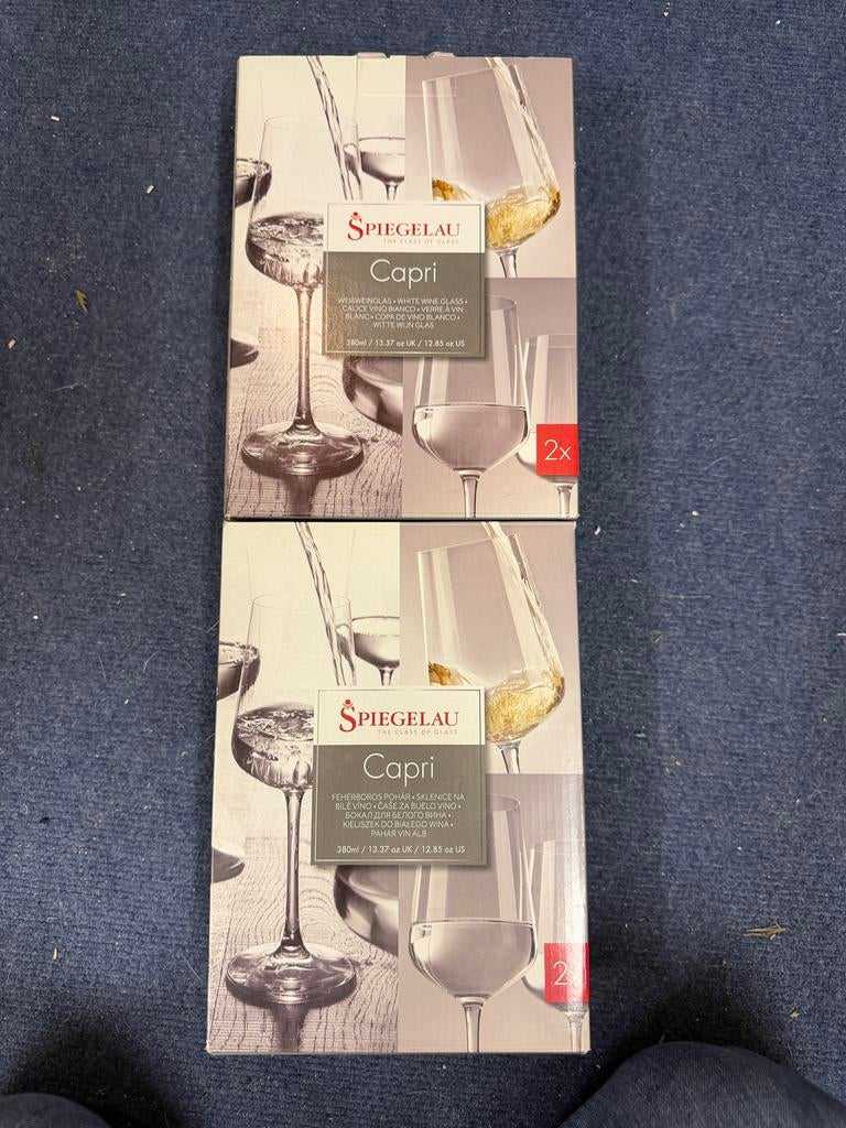 4 Spiegelau Capri witte wijnglazen - Nieuw in doos, Ophalen of Verzenden, Nieuw, Glas, Overige merken
