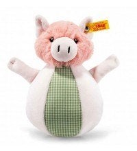 Steiff EAN 240966 Happy Farm Piggilee tuimelaar met geluid, Info@steiff.com, Kraamcadeau, Steiff, Nieuw
