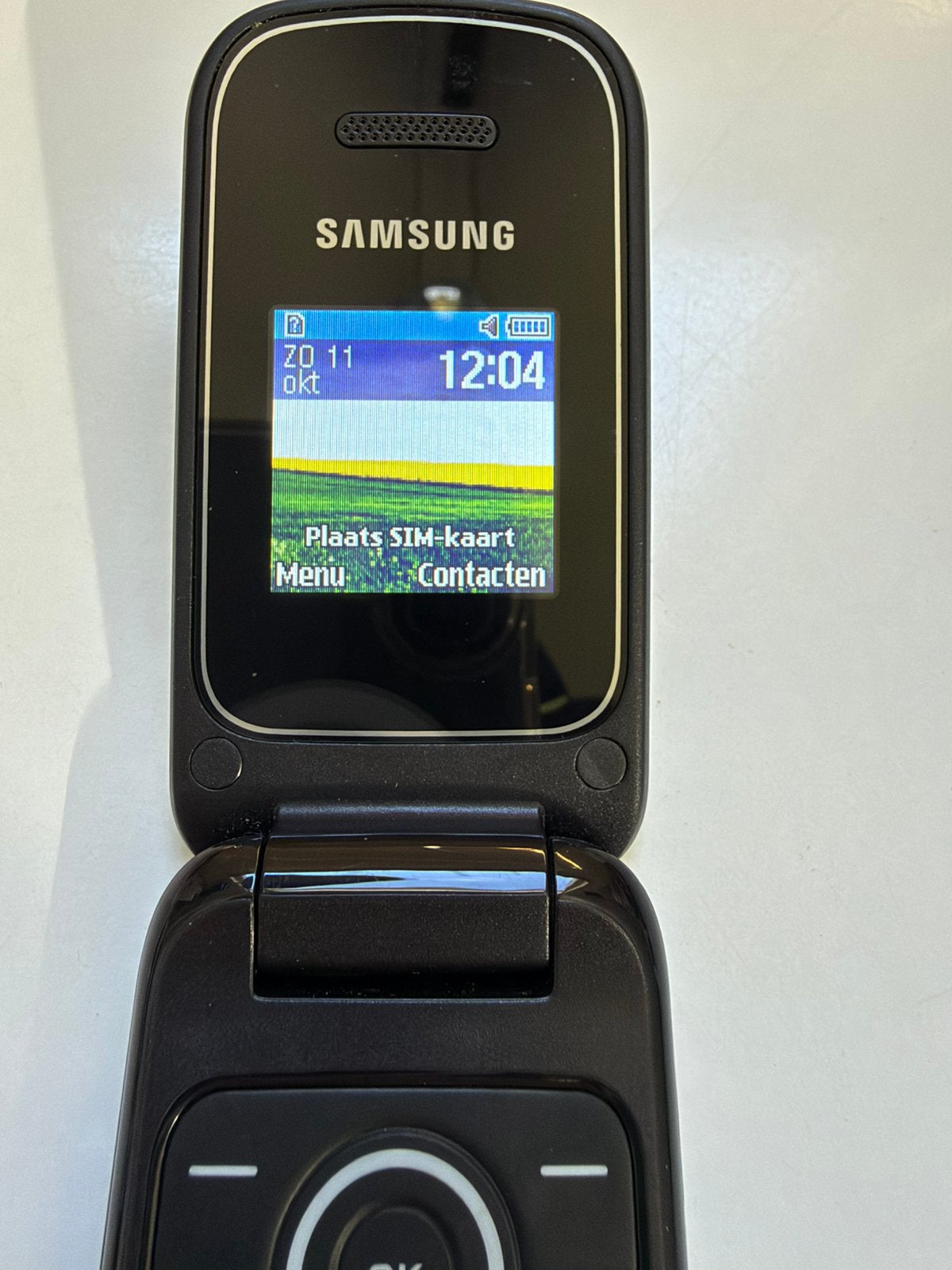 Zo goed als nieuwe Samsung GT-E1190, klap telefoon., Overige modellen, Geen camera, Zwart, Fysiek toetsenbord