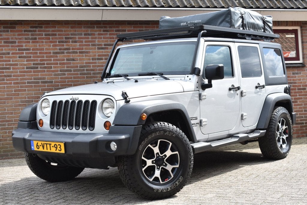 Jeep Wrangler 2.8 CRD Sport '12 Daktent Airco Cruise Inruil, Euro 5, Stof, Gebruikt, Zwart