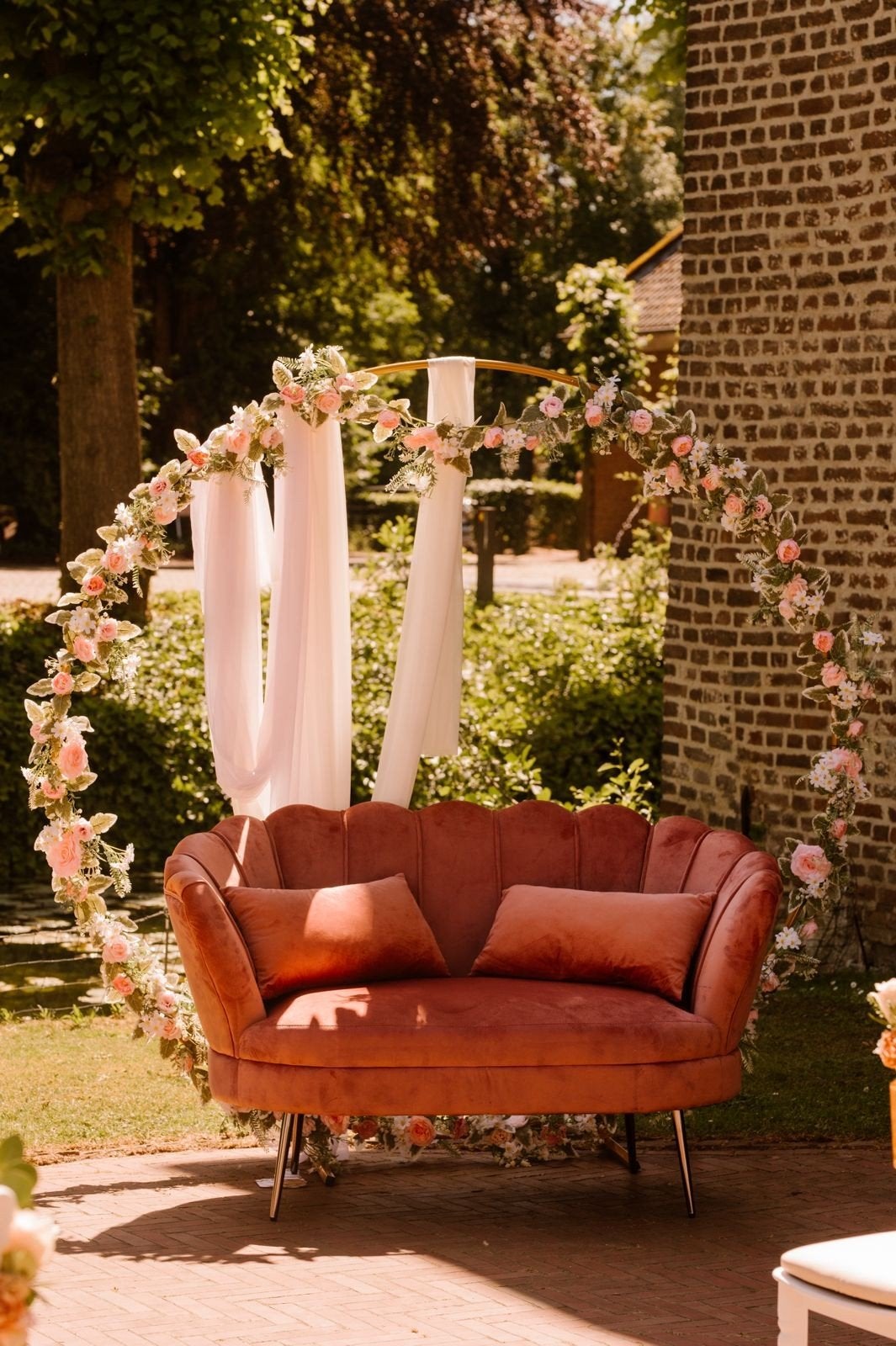 Versiering bruiloft, bloemenslingers voor backdrop, Ophalen of Verzenden