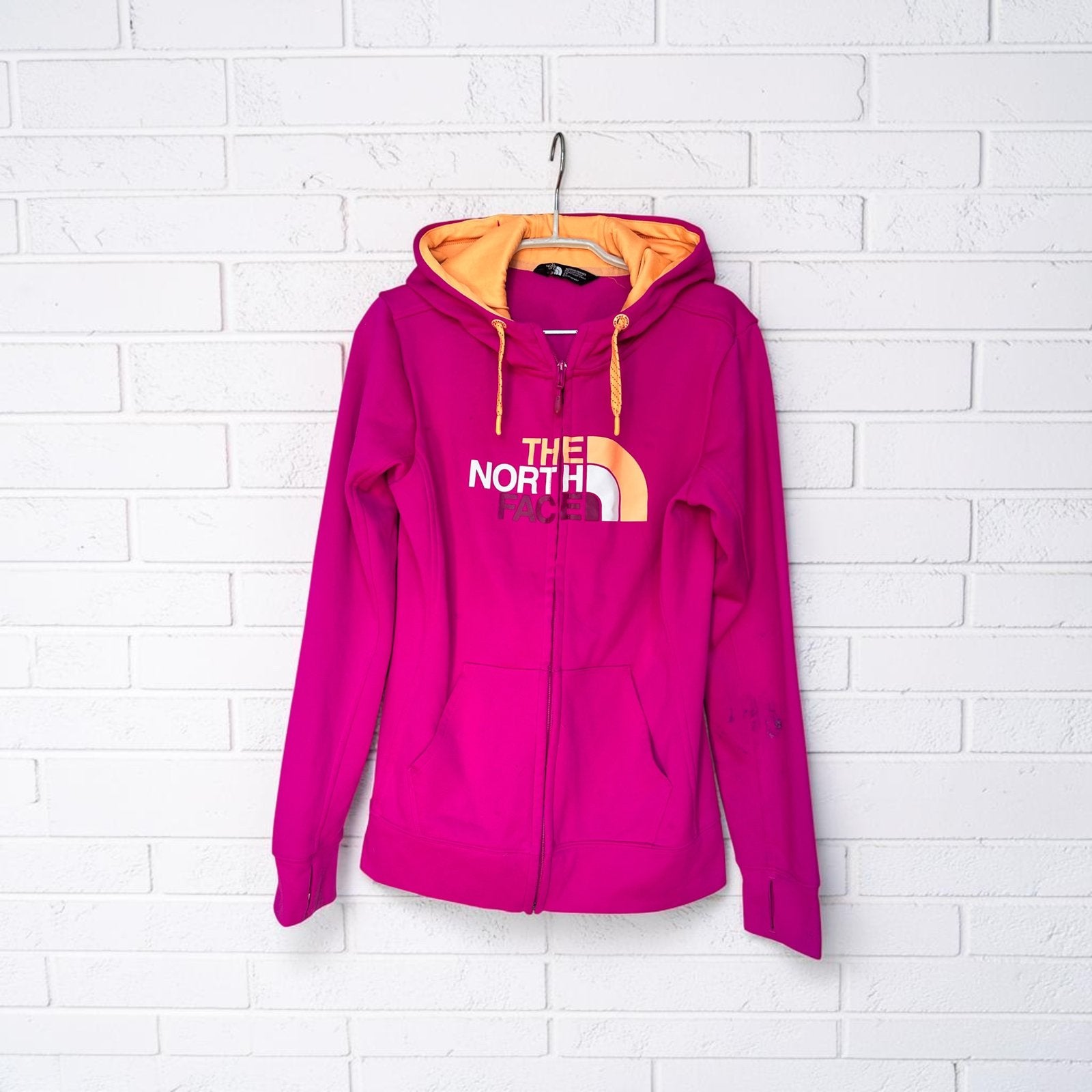 The North Face Vest Maat S Roze Oranje Logo Fleece, N, Verzenden, Roze, Maat 36 (S)