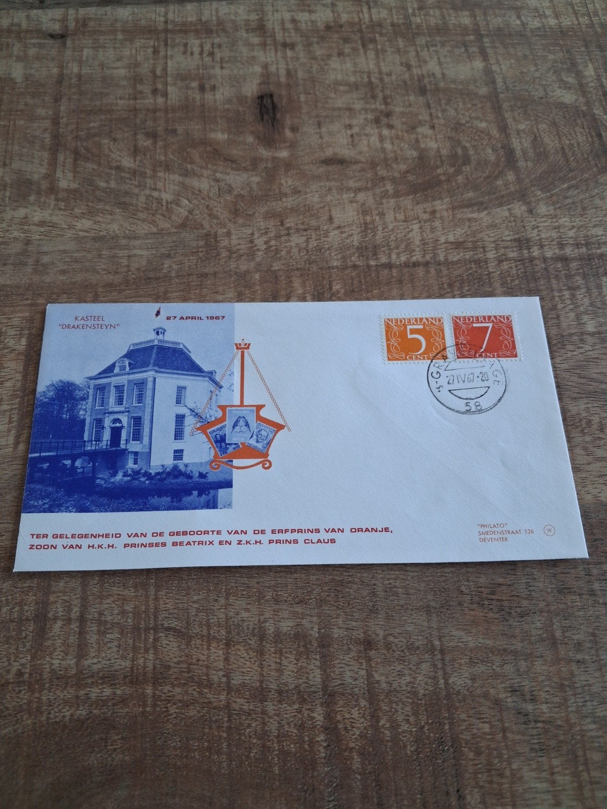 Eerste Dag Envelop Geboorte Prins Willem-Alexander 1967, Ophalen of Verzenden, Zo goed als nieuw, Nederland, Kaart, Foto of Prent