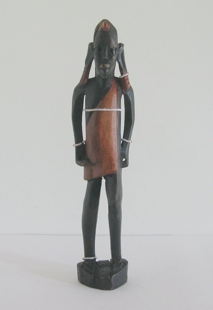 Houten krijger uit Kenia  -  4034, Antiek en Kunst, Ophalen