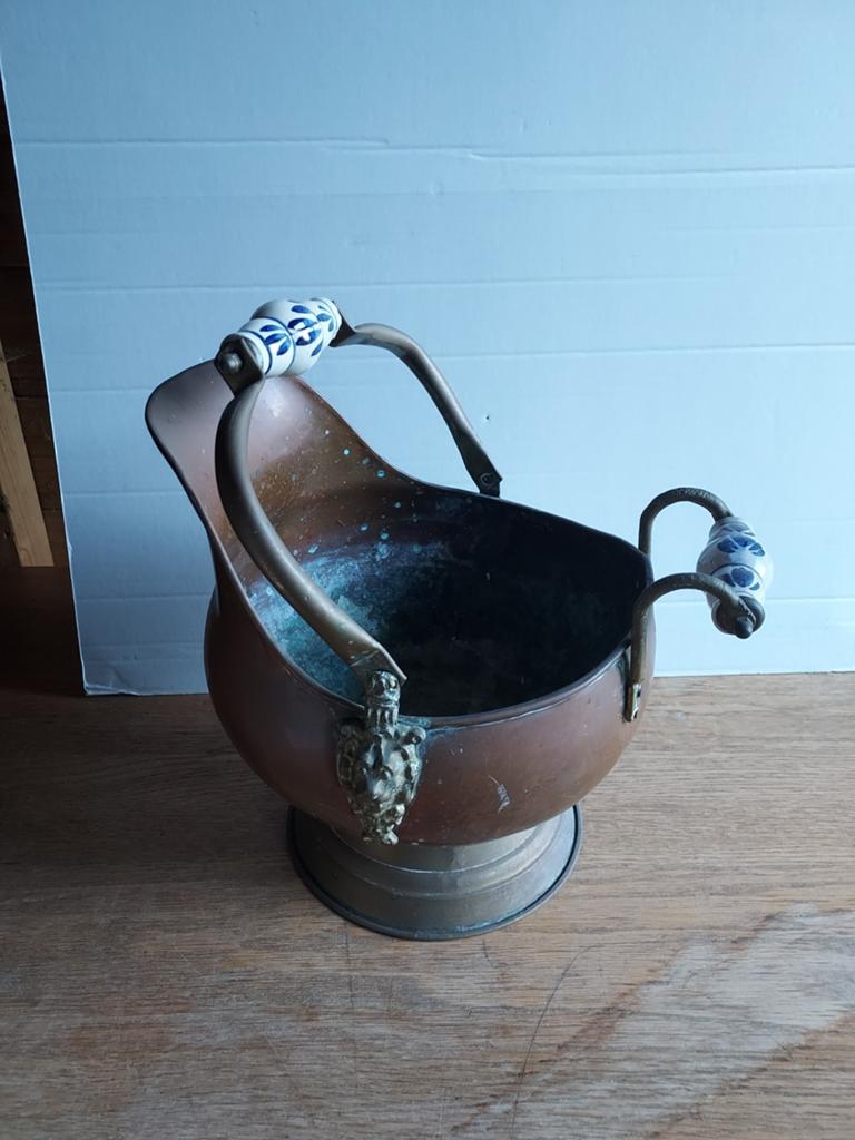 Koperen heksen ketel en grote koperen poffertje pan., Antiek en Kunst, Antiek | Koper en Brons, Ophalen, Koper