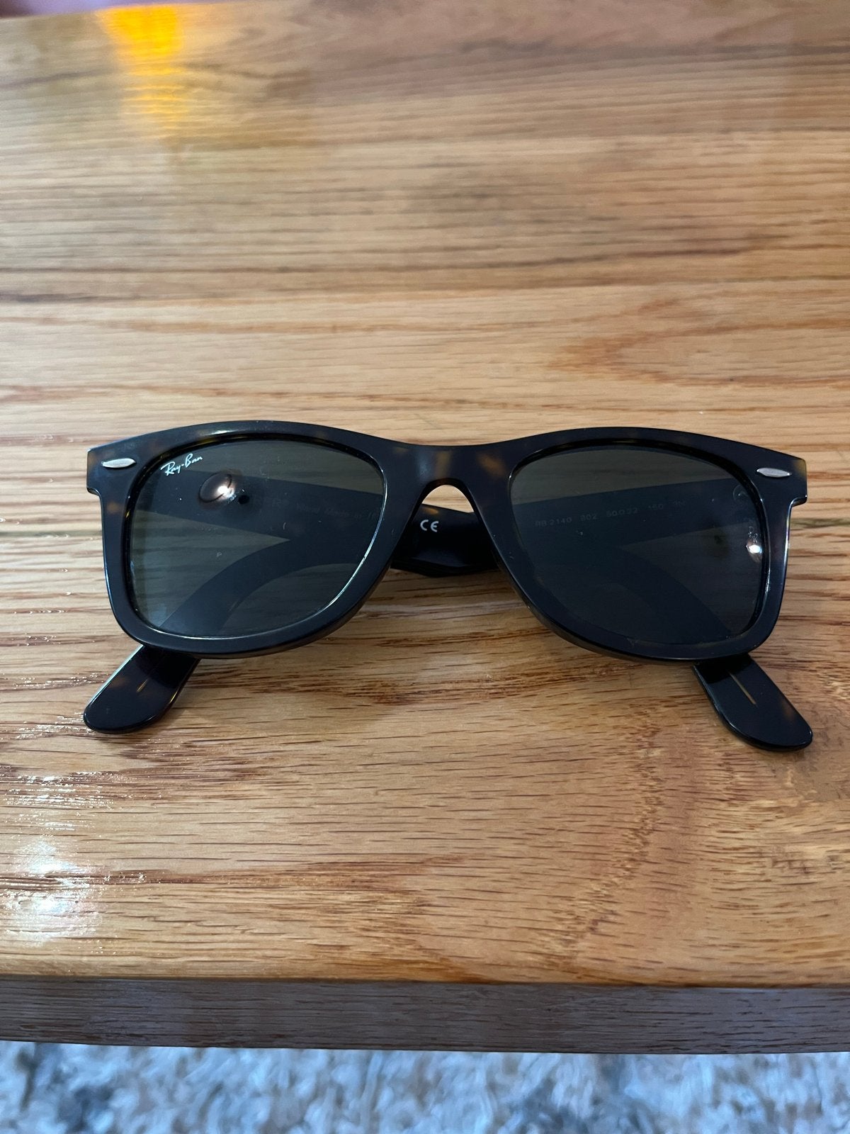 Ray-Ban Wayfarer RB2140 902 Zonnebril Bruin Maat 50, Gebruikt, Zonnebril, Bruin, Ophalen of Verzenden