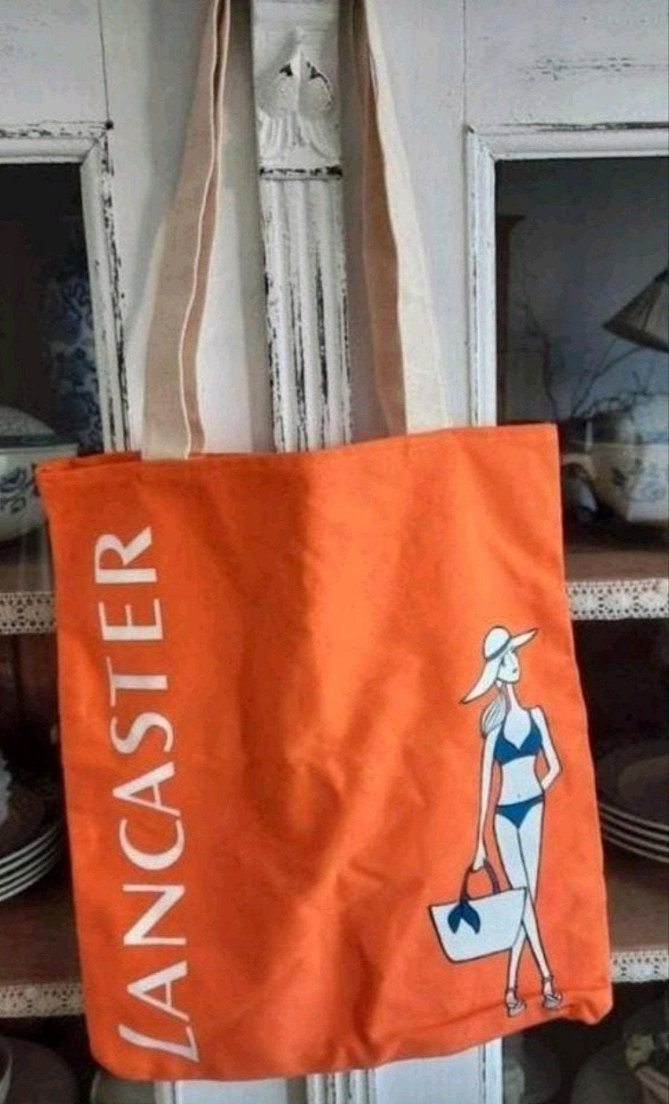 Nieuwe oranje Lancaster canvas stof strand  tas, Verzenden, Nieuw, Oranje, Schoudertasje