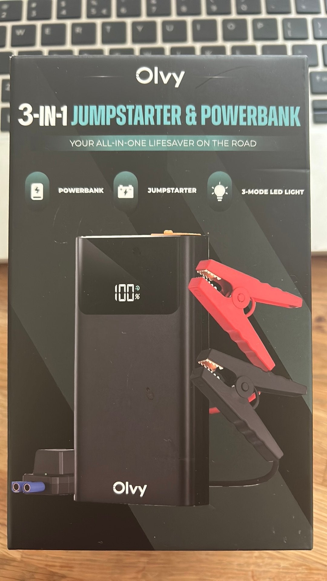 Olvy 3-in-1 Jumpstarter & Powerbank - Nieuw, Auto diversen, Jumpstarters, Nieuw, Ophalen of Verzenden
