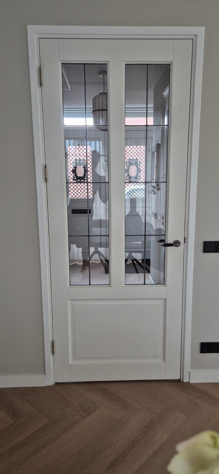 2 st mdf stompe paneeldeuren met glas-in-lood, Ophalen, 80 tot 100 cm, 215 cm of meer, Binnendeur
