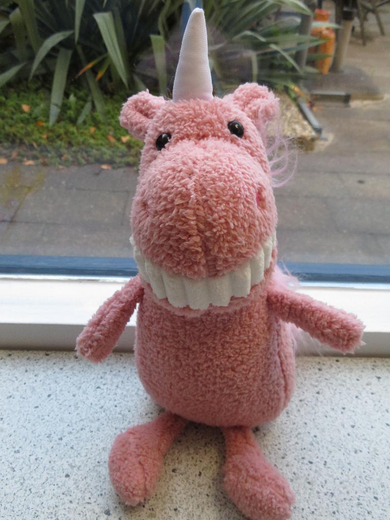Unicorn eenhoorn merk Lil'Jack grijnzend grote tanden, Eenhoorn, Nieuw, Ophalen of Verzenden, Wasbaar