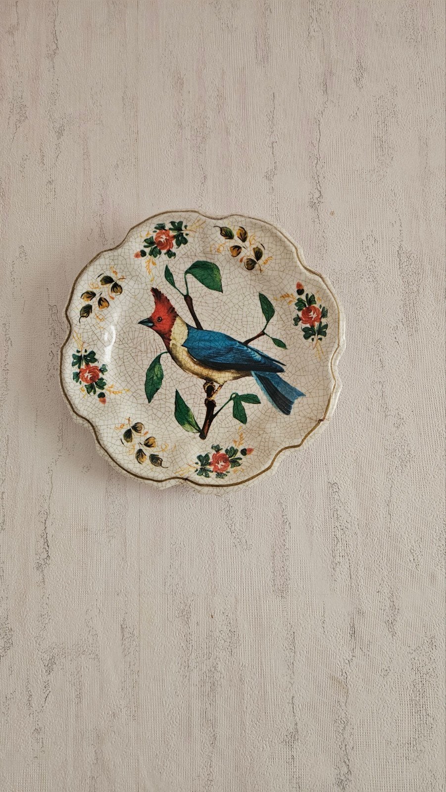 wandbord vintage vogel, Ophalen of Verzenden