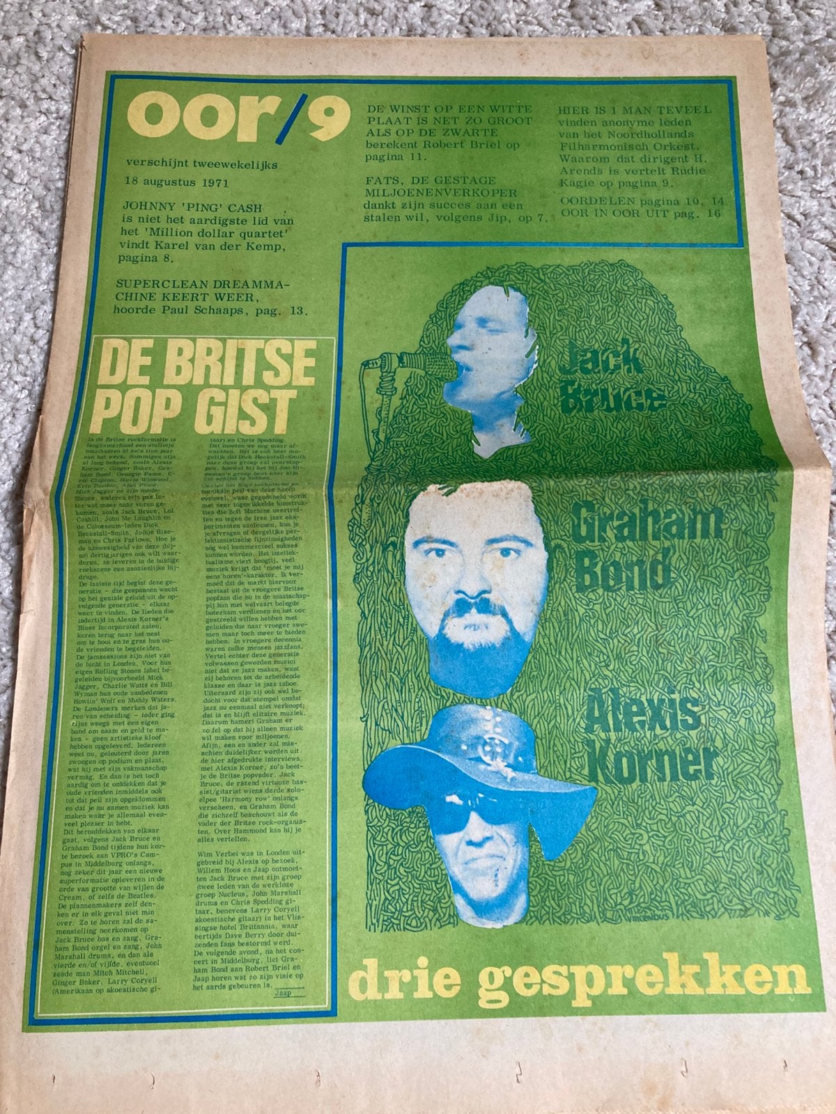 Muziekkrant OOR 1971 JACK BRUCE Graham Bond ALEXIS KORNER, Ophalen of Verzenden, Gelezen, Muziek, Film of Tv