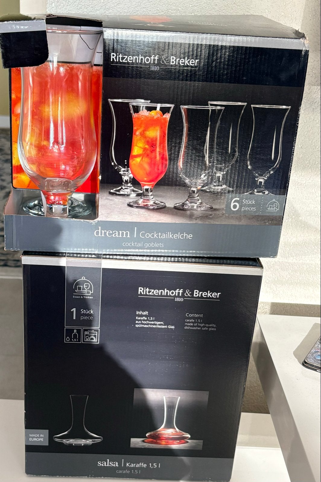 Ritzenhoff & Breker cocktailglazen en karaf - Nieuw, Ophalen, Nieuw, Overige merken, Glas