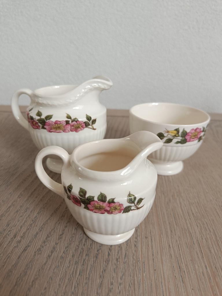 Wedgwood Briar Rose melk en suiker stel met extra melkkan, Overige typen, Ophalen of Verzenden, Zo goed als nieuw, Wedgwood