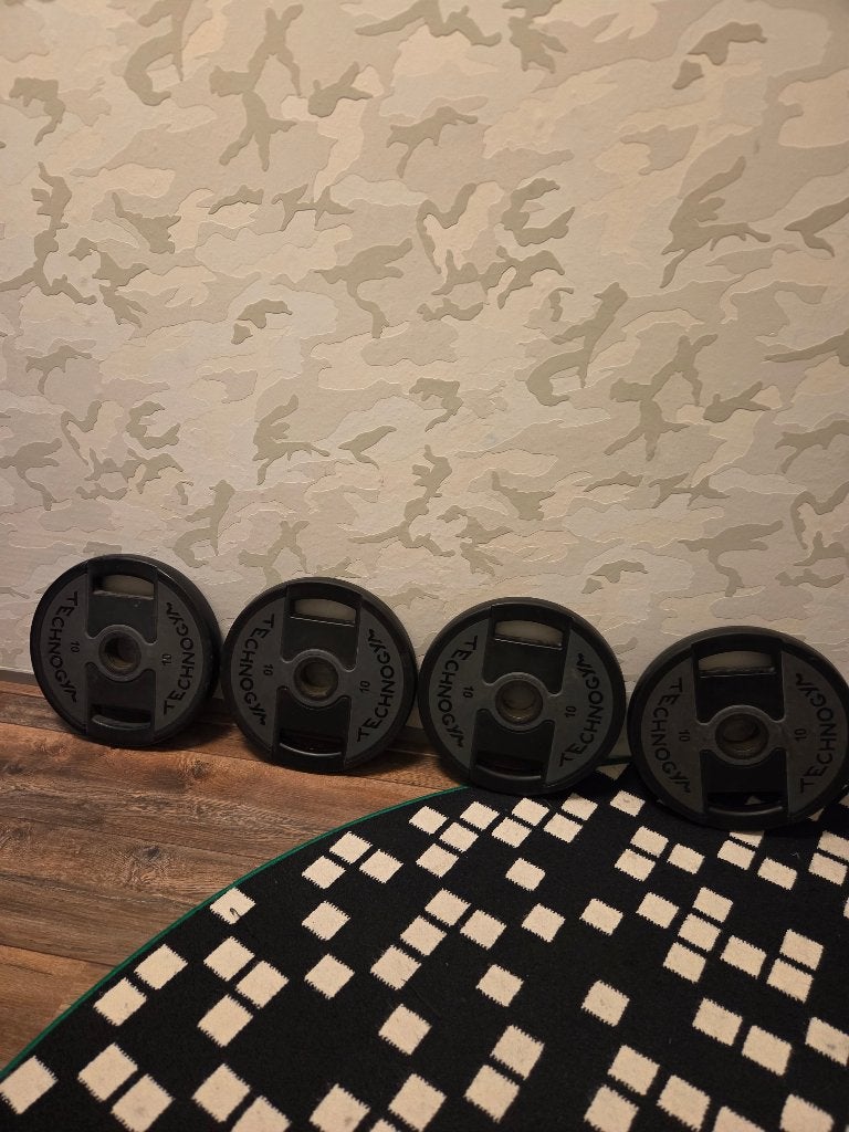 Technogym olympische schijven 4x 10kg, Ophalen, Zo goed als nieuw, Benen, Overige typen