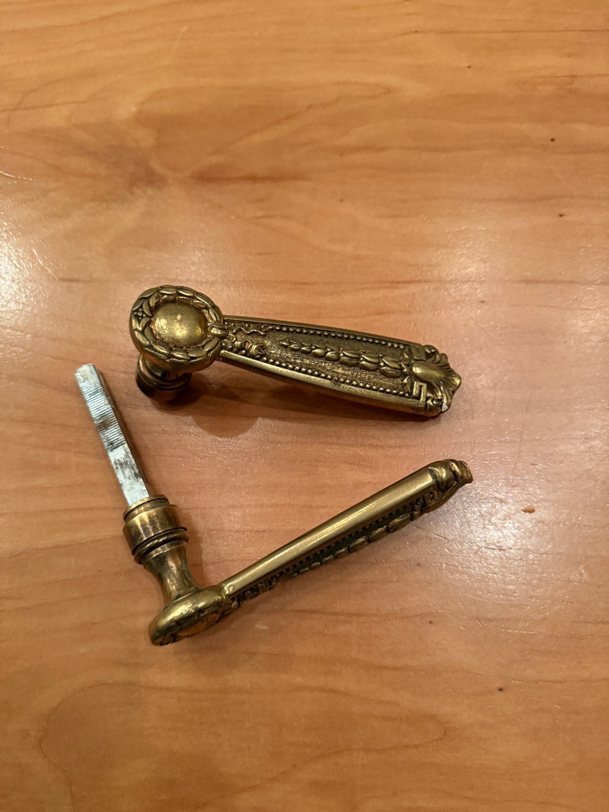 Antieke Messing Deurkrukken Lodewijk XVI-stijl, Ophalen of Verzenden