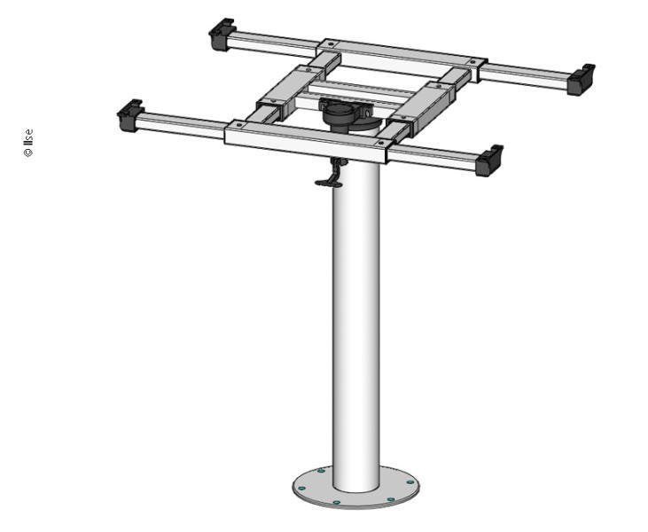 Ilse Tafelpoot Aluminium Schuifbaar 730mm Hoog, Ophalen, Tafelpoot, Rond, Minder dan 50 cm