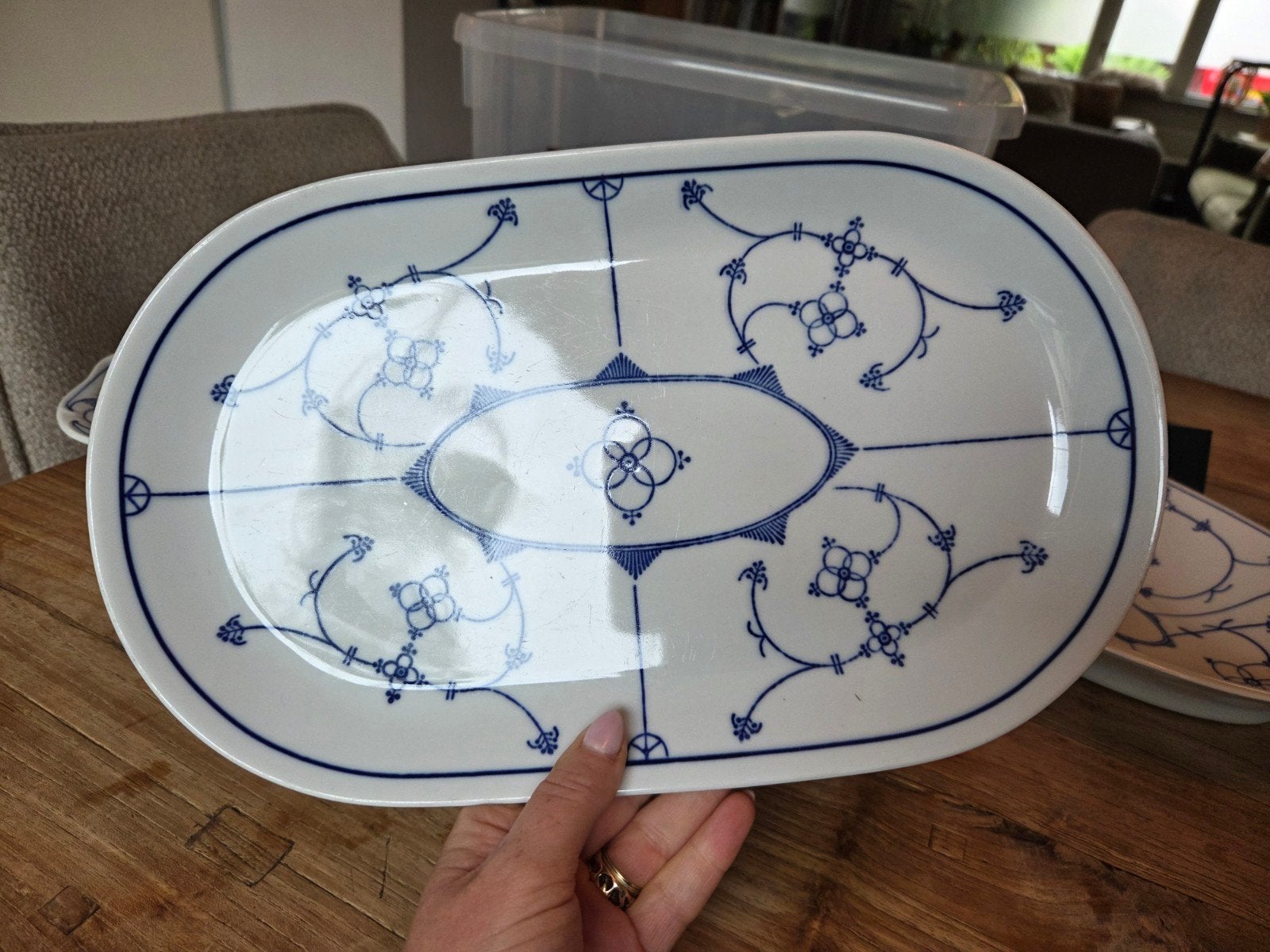 Serveerschaal origineel Blauw Saks, Ophalen