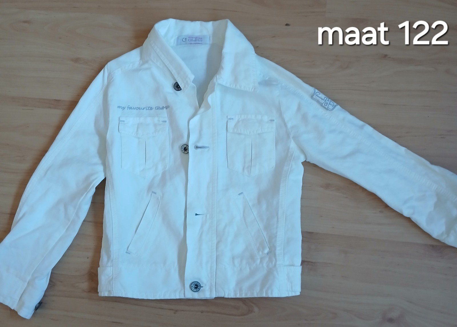 GYMP WIT JASJE MAAT 122, Meisje, Ophalen of Verzenden, Zo goed als nieuw, Gymp