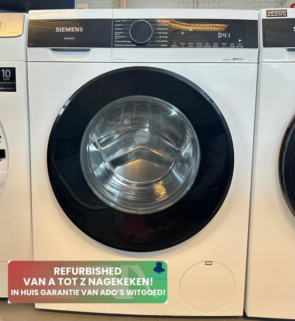 SIEMENS IQ500 10KG 1600T WASMACHINE SpeedPack, SIEMENS, Info@adoswitgoed.nl, Kamerlingh Onnestraat 8, Wijchen, Refurbished