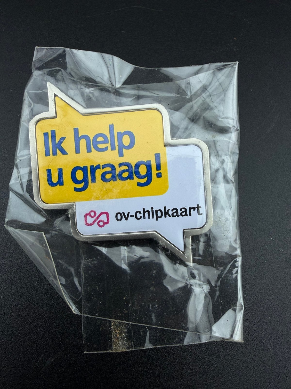 OV-chipkaart 'Ik help u graag!' pin/badge, Ophalen of Verzenden, Nieuw