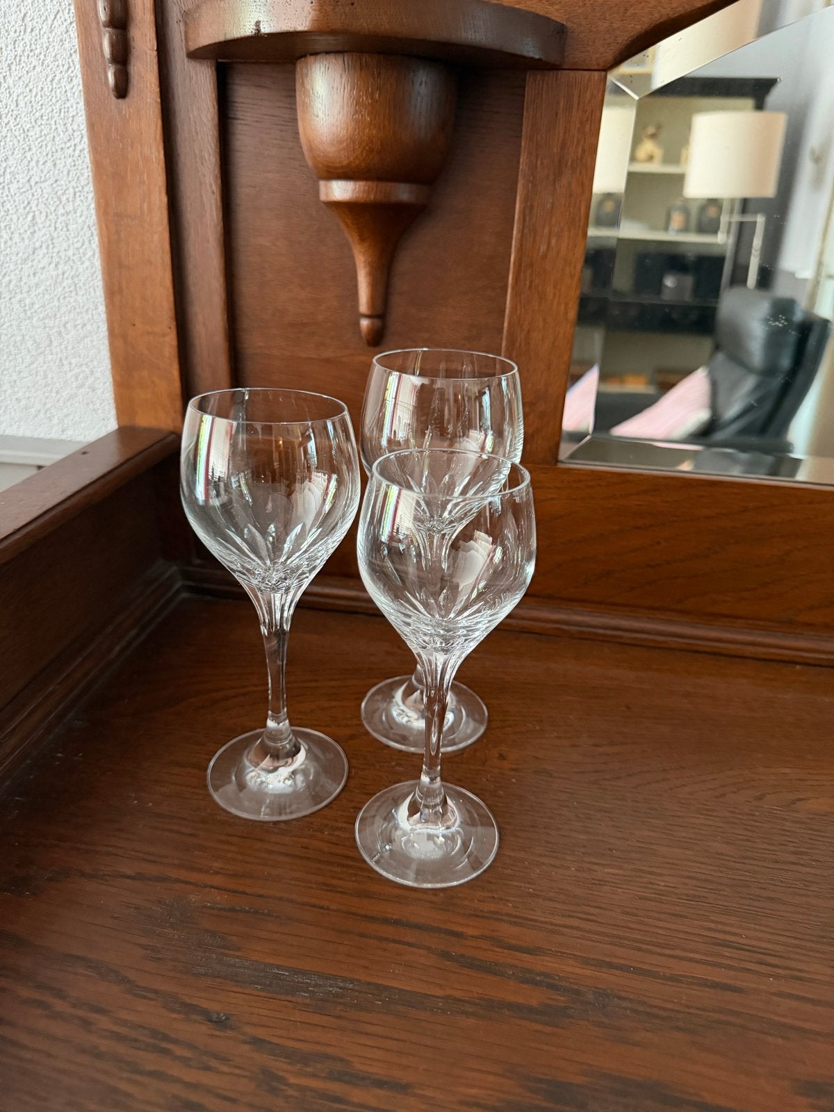 Set van 3 geslepen kristallen wijnglazen, Ophalen of Verzenden