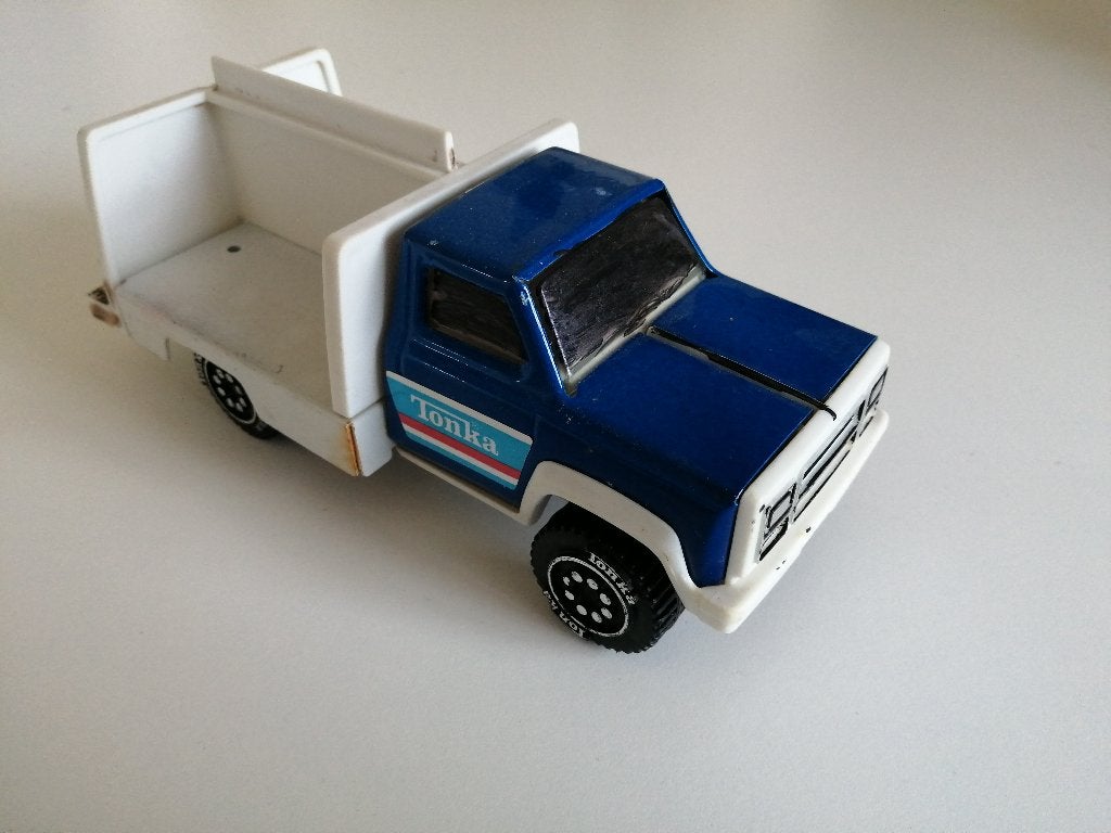 Tonka vrachtwagen wit blauw gebruikt staat, Ophalen of Verzenden, Gebruikt, Auto