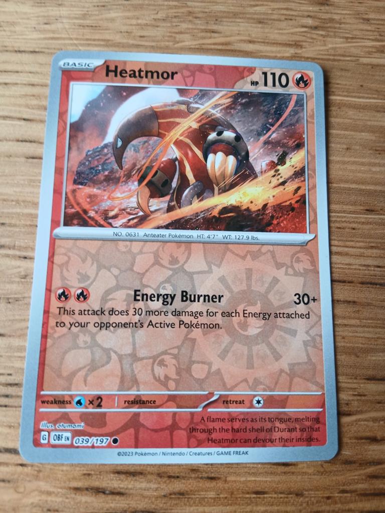 Pokémon Kaart Heatmor 039/197 - Nieuwstaat, Ophalen of Verzenden, Zo goed als nieuw, Losse kaart