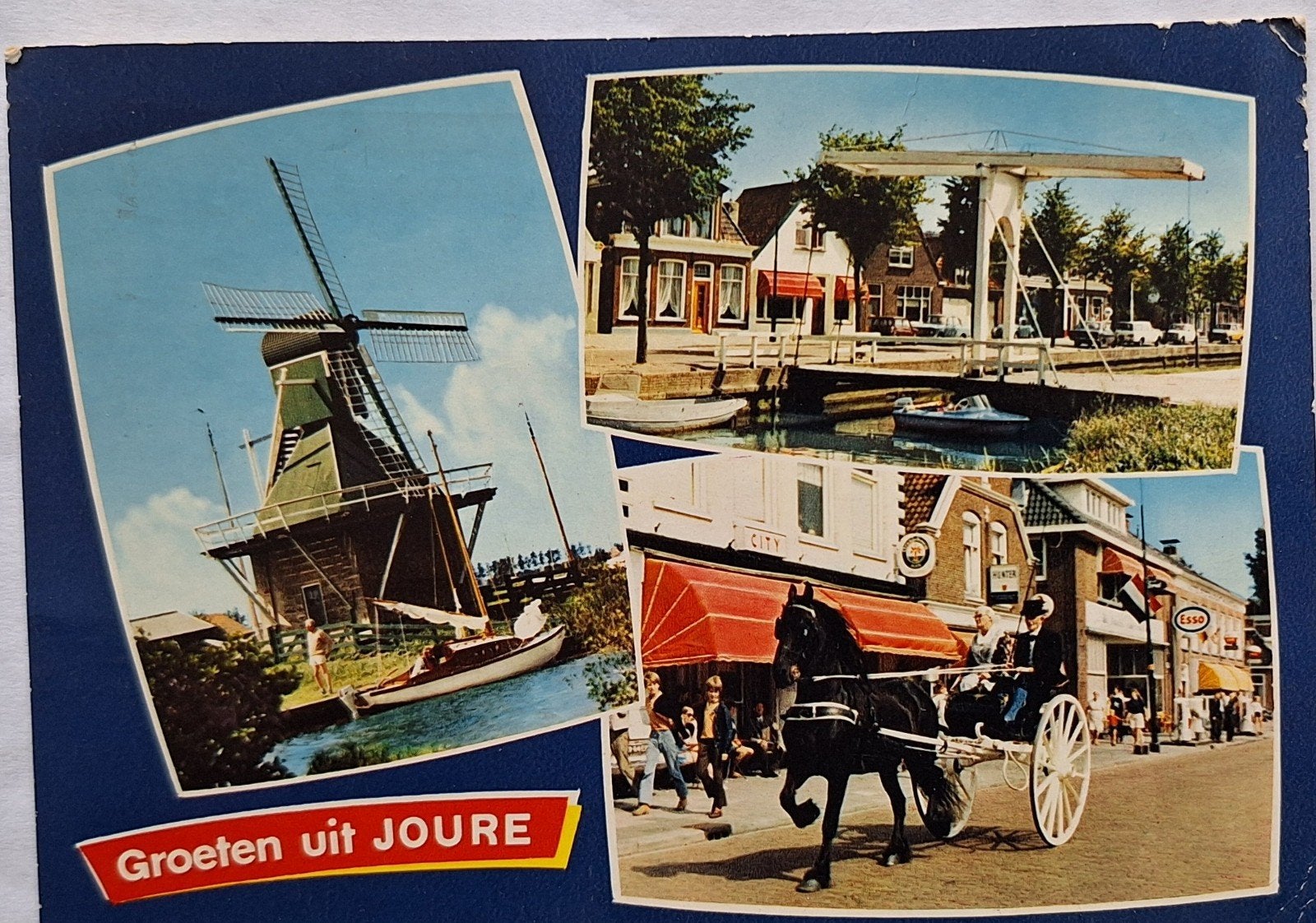Ansichtkaart Groeten uit Joure - Hoekjes, Verzamelen, Ansichtkaarten | Nederland, Ophalen of Verzenden, 1960 tot 1980, Gelopen