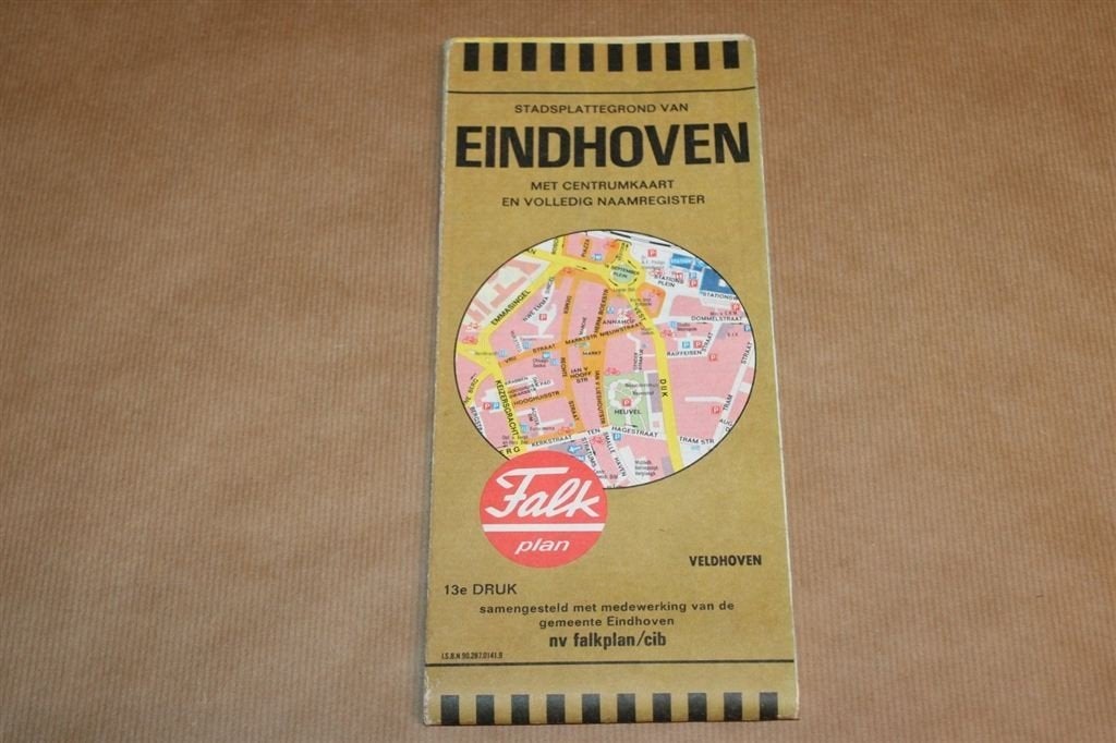 Stadsplattegrond van Eindhoven - Falk plan - Ca 1980, Ophalen of Verzenden, 1800 tot 2000, Nederland, Landkaart